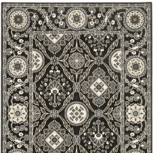 Homeroots 3' Charcoal Oriental Area Rug - Stylish, Stain-resistant Design For Warmth And Elegance In Any Room 3' X 5' Polypropylene,Polyester 575258