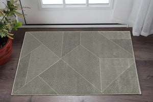 Homeroots 3' Gray Geometric Area Rug - Stylish, Stain-resistant Design For Modern Homes And Cozy Spaces 3' X 5' Polypropylene,Polyester 575261