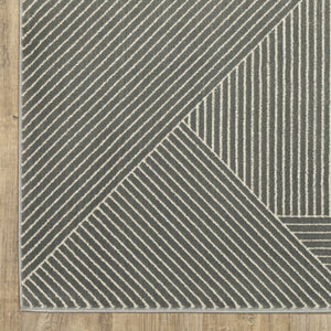 Homeroots 3' Gray Geometric Area Rug - Stylish, Stain-resistant Design For Modern Homes And Cozy Spaces 3' X 5' Polypropylene,Polyester 575261