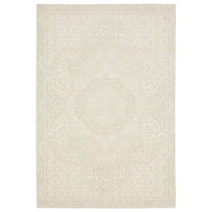 Homeroots 3' Ivory Medallion Area Rug - Stain Resistant, Stylish Design For Home Decor And Cozy Spaces 3' X 5' Polypropylene,Polyester 575262