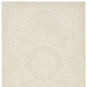 Homeroots 3' Ivory Medallion Area Rug - Stain Resistant, Stylish Design For Home Decor And Cozy Spaces 3' X 5' Polypropylene,Polyester 575262