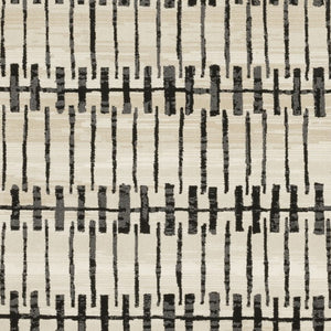 Homeroots 3' Inviting Beige And Black Geometric Area Rug – Stain Resistant, Perfect For Kids And Pets! 3' X 5' Polypropylene,Polyester 575264