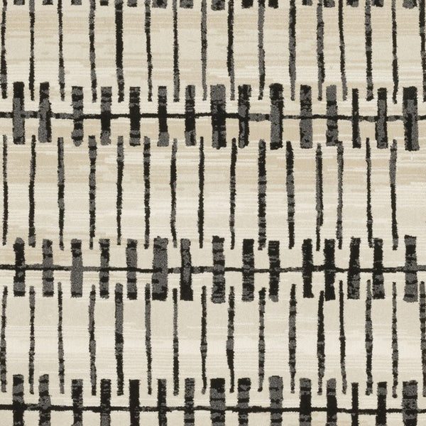 Homeroots 3' Inviting Beige And Black Geometric Area Rug – Stain Resistant, Perfect For Kids And Pets! 3' X 5' Polypropylene,Polyester 575264