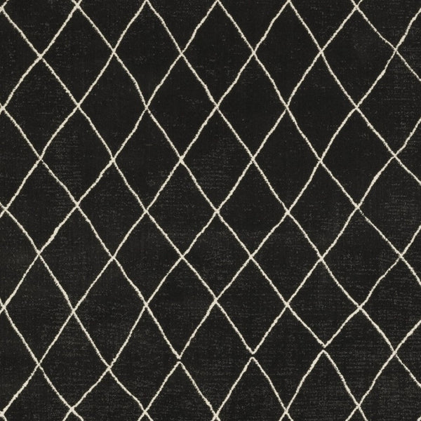 Homeroots 3' Charcoal And Ivory Trellis Area Rug - Stylish, Stain-resistant Design For Modern Home Decor 3' X 5' Polypropylene,Polyester 575265