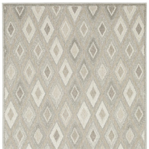 HomeRoots 5' Elegant Beige and Gray Diamond Area Rug – Durable, Stain-Resistant, Perfect for Any Home Decor 3' X 5' 575268