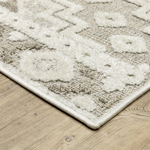 HomeRoots 5' Chic Beige and Brown Tribal Area Rug - Durable, Stain-Resistant Design for Any Stylish Space 3' X 5' 575270