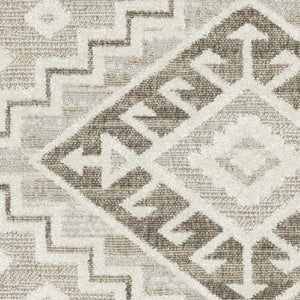 HomeRoots 5' Chic Beige and Brown Tribal Area Rug - Durable, Stain-Resistant Design for Any Stylish Space 3' X 5' 575270