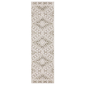 HomeRoots 5' Chic Beige and Brown Tribal Area Rug - Durable, Stain-Resistant Design for Any Stylish Space 8' Runner 575271