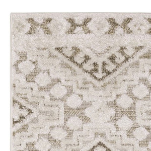 HomeRoots 5' Chic Beige and Brown Tribal Area Rug - Durable, Stain-Resistant Design for Any Stylish Space 8' Runner 575271