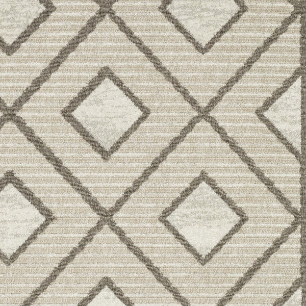 HomeRoots 5' Stylish Beige and Brown Geometric Area Rug – Modern, Stain-Resistant, Durable for Everyday Living 3' X 5' 575274