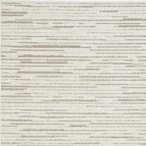 HomeRoots 5' Distressed Ivory and Brown Striped Area Rug - Durable, Stain-Resistant, Perfect for Any Space 3' X 5' 575278