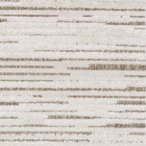 HomeRoots 5' Distressed Ivory and Brown Striped Area Rug - Durable, Stain-Resistant, Perfect for Any Space 8' Runner 575279