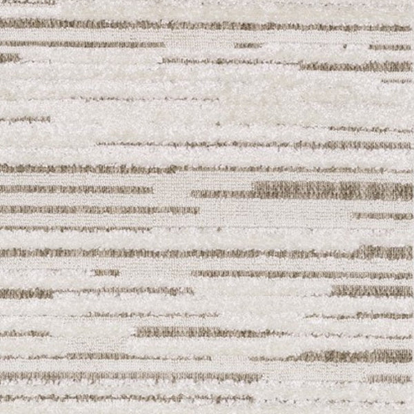 HomeRoots 5' Distressed Ivory and Brown Striped Area Rug - Durable, Stain-Resistant, Perfect for Any Space 8' Runner 575279