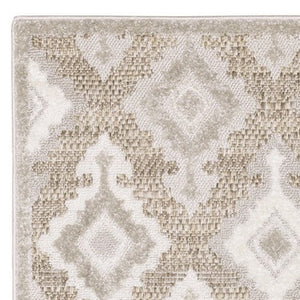 HomeRoots 5' Timeless Beige and Gray Oriental Area Rug - Stain Resistant, Durable, Perfect for High-Traffic Spaces 8' Runner 575281