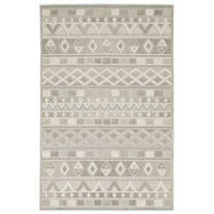 HomeRoots 5' Modern Beige and Gray Geometric Area Rug - Stylish, Durable, and Perfect for High-Traffic Spaces 3' X 5' 575282