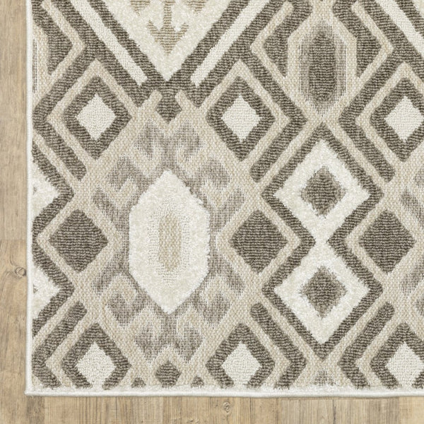 HomeRoots 5' Elegant Brown and Beige Tribal Area Rug - Durable, Stain-Resistant Design for Any Room Decor 3' X 5' 575284