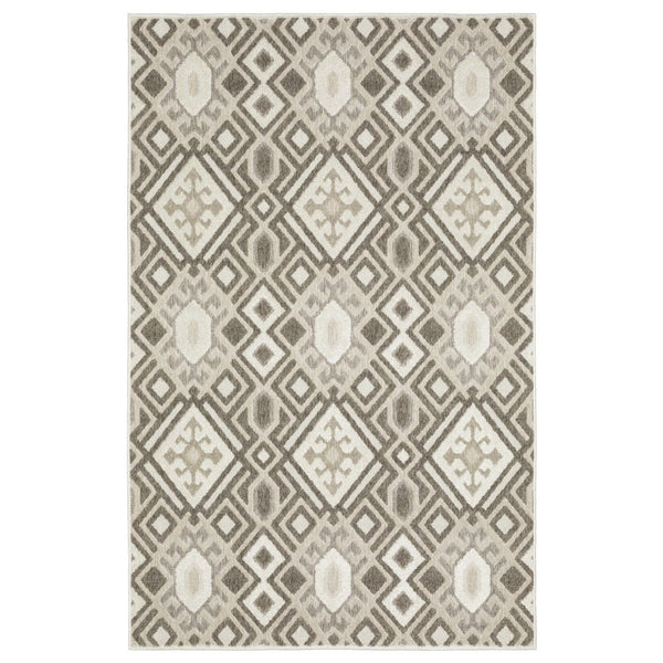 HomeRoots 5' Elegant Brown and Beige Tribal Area Rug - Durable, Stain-Resistant Design for Any Room Decor 3' X 5' 575284