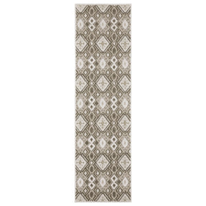 HomeRoots 5' Elegant Brown and Beige Tribal Area Rug - Durable, Stain-Resistant Design for Any Room Decor 8' Runner 575285
