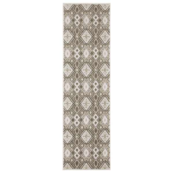 HomeRoots 5' Elegant Brown and Beige Tribal Area Rug - Durable, Stain-Resistant Design for Any Room Decor 8' Runner 575285
