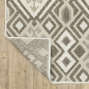 HomeRoots 5' Elegant Brown and Beige Tribal Area Rug - Durable, Stain-Resistant Design for Any Room Decor 8' Runner 575285