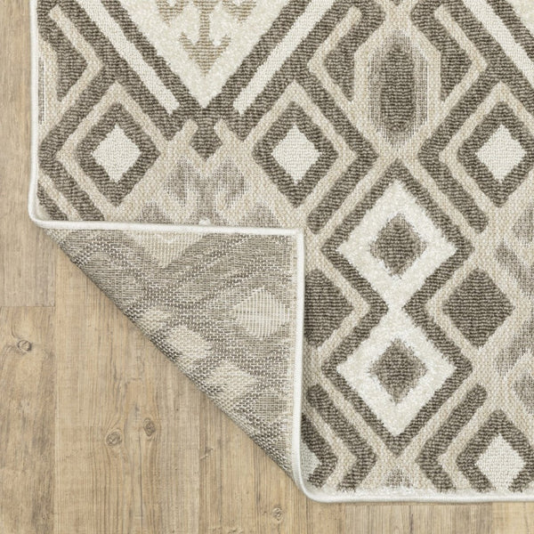 HomeRoots 5' Elegant Brown and Beige Tribal Area Rug - Durable, Stain-Resistant Design for Any Room Decor 8' Runner 575285