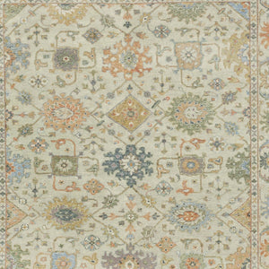 Homeroots 2' Hand Knotted Beige And Green Wool Oriental Area Rug With Fringe For Timeless Home Elegance 2' X 3' Wool 575286