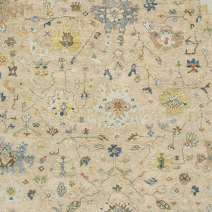 Homeroots 2' Beige Blue And Yellow Hand Knotted Wool Oriental Area Rug With Elegant Fringe For Timeless Decor 2' X 3' Wool 575288