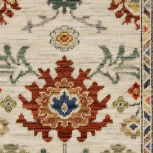 Homeroots 2' Gray Blue And Yellow Oriental Area Rug With Fringe – Stylish Design To Enhance Your Home Decor 6' Runner Wool Blend 575291