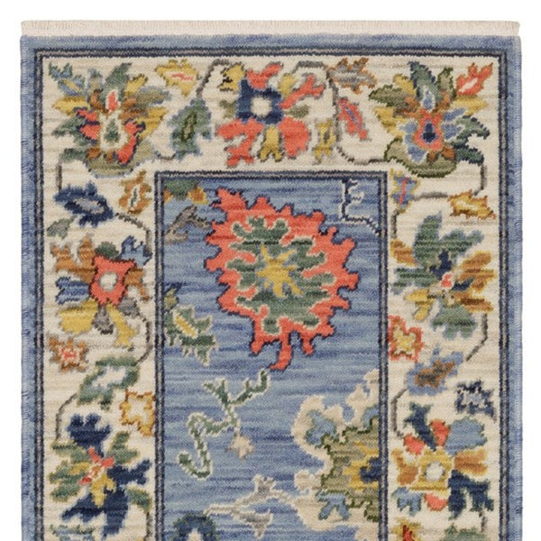 Homeroots 2' Cozy Gray Oriental Area Rug With Fringe - Elevate Your Space With Timeless Style And Warmth 6' Runner Wool Blend 575292