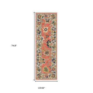 Homeroots 2' Cozy Gray Oriental Area Rug With Fringe - Elevate Your Space With Timeless Style And Warmth 6' Runner Wool Blend 575293