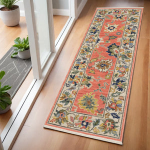 Homeroots 2' Cozy Gray Oriental Area Rug With Fringe - Elevate Your Space With Timeless Style And Warmth 6' Runner Wool Blend 575293