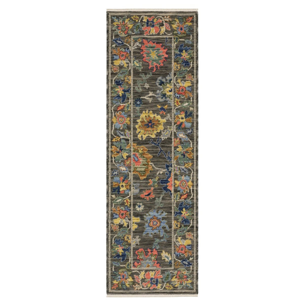 HomeRoots 6' Elegant Blue Green and Ivory Oriental Runner Rug with Fringe for Classic Home Décor Appeal 6' Runner 575294