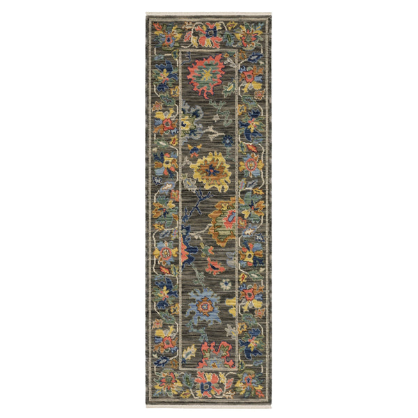 Homeroots 2' Cozy Gray Oriental Area Rug With Fringe - Elevate Your Space With Timeless Style And Warmth 6' Runner Wool Blend 575294