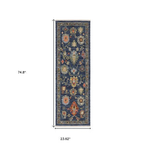 Homeroots 2' Yellow Oriental Area Rug With Fringe - Timeless Design For Cozy Home Decor And Warmth 6' Runner Wool Blend 575295