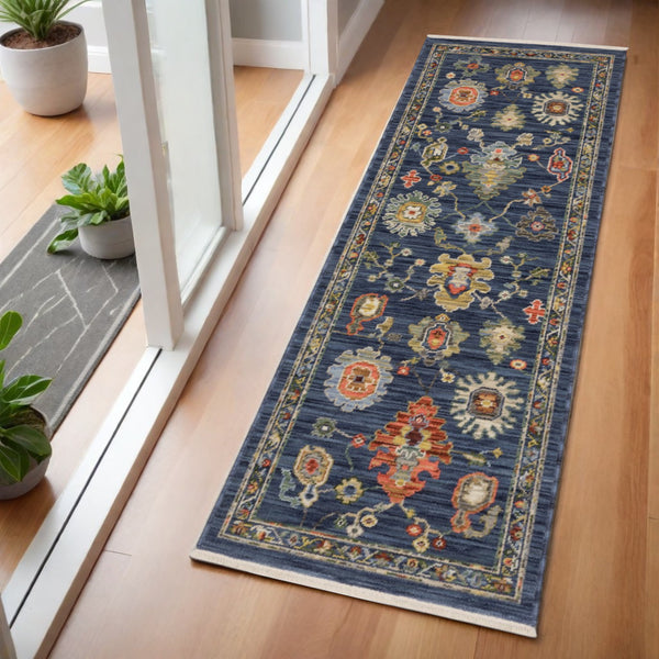 Homeroots 2' Yellow Oriental Area Rug With Fringe - Timeless Design For Cozy Home Decor And Warmth 6' Runner Wool Blend 575295