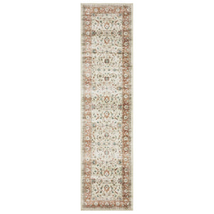 Homeroots 5' Ivory Oriental Distressed Area Rug - Stain Resistant, Non-skid Design For Stylish Home Decor 8' Runner Polyester 575325