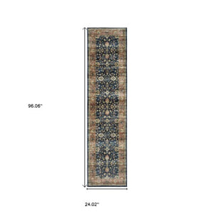 Homeroots 5' Ivory Oriental Distressed Area Rug - Stain Resistant, Non-skid Design For Stylish Home Decor 8' Runner Polyester 575326