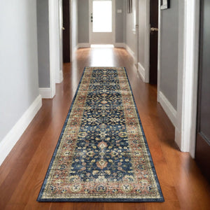 Homeroots 5' Ivory Oriental Distressed Area Rug - Stain Resistant, Non-skid Design For Stylish Home Decor 8' Runner Polyester 575326