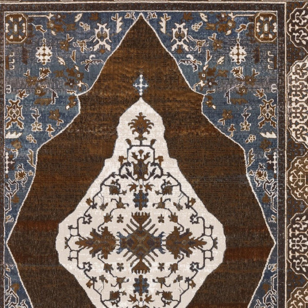 Homeroots 4' Gray Medallion Area Rug – Stain-resistant, Soft Texture, Perfect For Kids & Pets, Stylish Decor 4' X 6' Polyester 575334