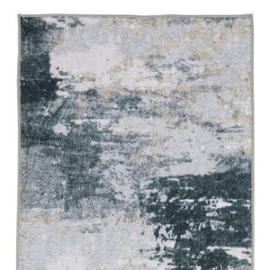 Homeroots 5' Ivory Abstract Non-skid Area Rug - Stain Resistant, Stylish & Versatile For Any Room Decor 8' Runner Polyester 575339