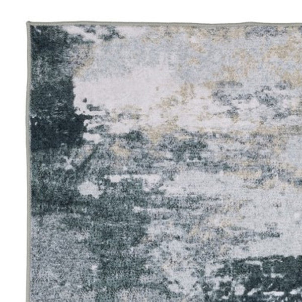 Homeroots 5' Ivory Abstract Non-skid Area Rug - Stain Resistant, Stylish & Versatile For Any Room Decor 8' Runner Polyester 575339