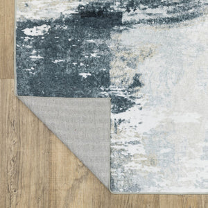 Homeroots 5' Ivory Abstract Non-skid Area Rug - Stain Resistant, Stylish & Versatile For Any Room Decor 8' Runner Polyester 575339