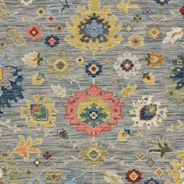 Homeroots 2' Gray Blue And Yellow Oriental Area Rug With Fringe – Stylish Design To Enhance Your Home Decor 3' X 5' Wool Blend 575342