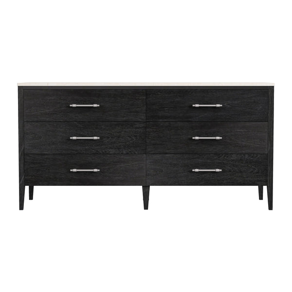 Butler Specialty Mayfair 3-drawer Chest: Exquisite Wood & Marble Design With Antique Silver Hardware For Elegance Black Mindi Wood,Mindi Veneer,Mdf,Marble 5753432-butler