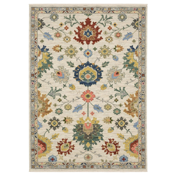 HomeRoots 6' Elegant Gray Blue Green Oriental Runner Rug with Fringed Tassels for Hallways and Entryways 3' X 5' 575343
