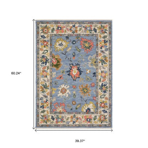 Homeroots 2' Cozy Gray Oriental Area Rug With Fringe - Elevate Your Space With Timeless Style And Warmth 3' X 5' Wool Blend 575344