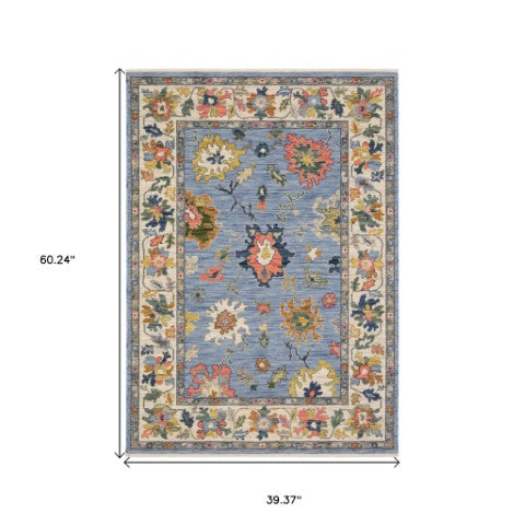 Homeroots 2' Cozy Gray Oriental Area Rug With Fringe - Elevate Your Space With Timeless Style And Warmth 3' X 5' Wool Blend 575344