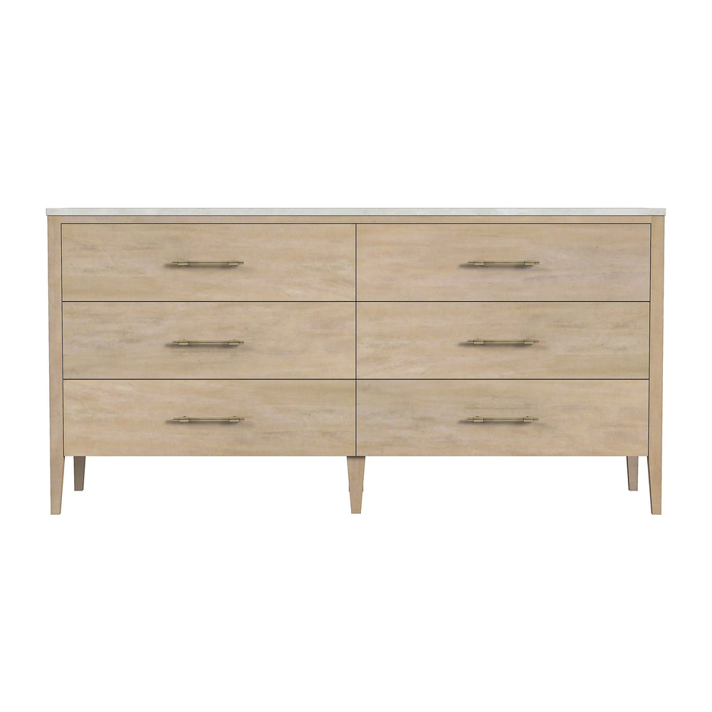 Butler Specialty Mayfair 3-drawer Chest - Elegant Wood And Marble Storage Solution With Antique Brass Accents Light Brown Java Wood,Gamelina Veneer,Mdf,Marble 5753455-butler