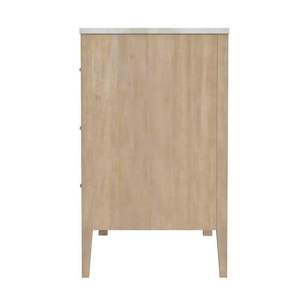 Butler Specialty Mayfair 3-drawer Chest - Elegant Wood And Marble Storage Solution With Antique Brass Accents Light Brown Java Wood,Gamelina Veneer,Mdf,Marble 5753455-butler