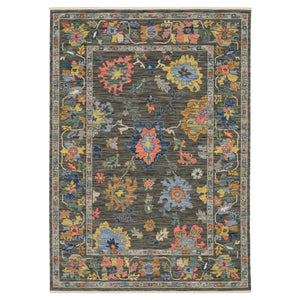 Homeroots 2' Cozy Gray Oriental Area Rug With Fringe - Elevate Your Space With Timeless Style And Warmth 3' X 5' Wool Blend 575346